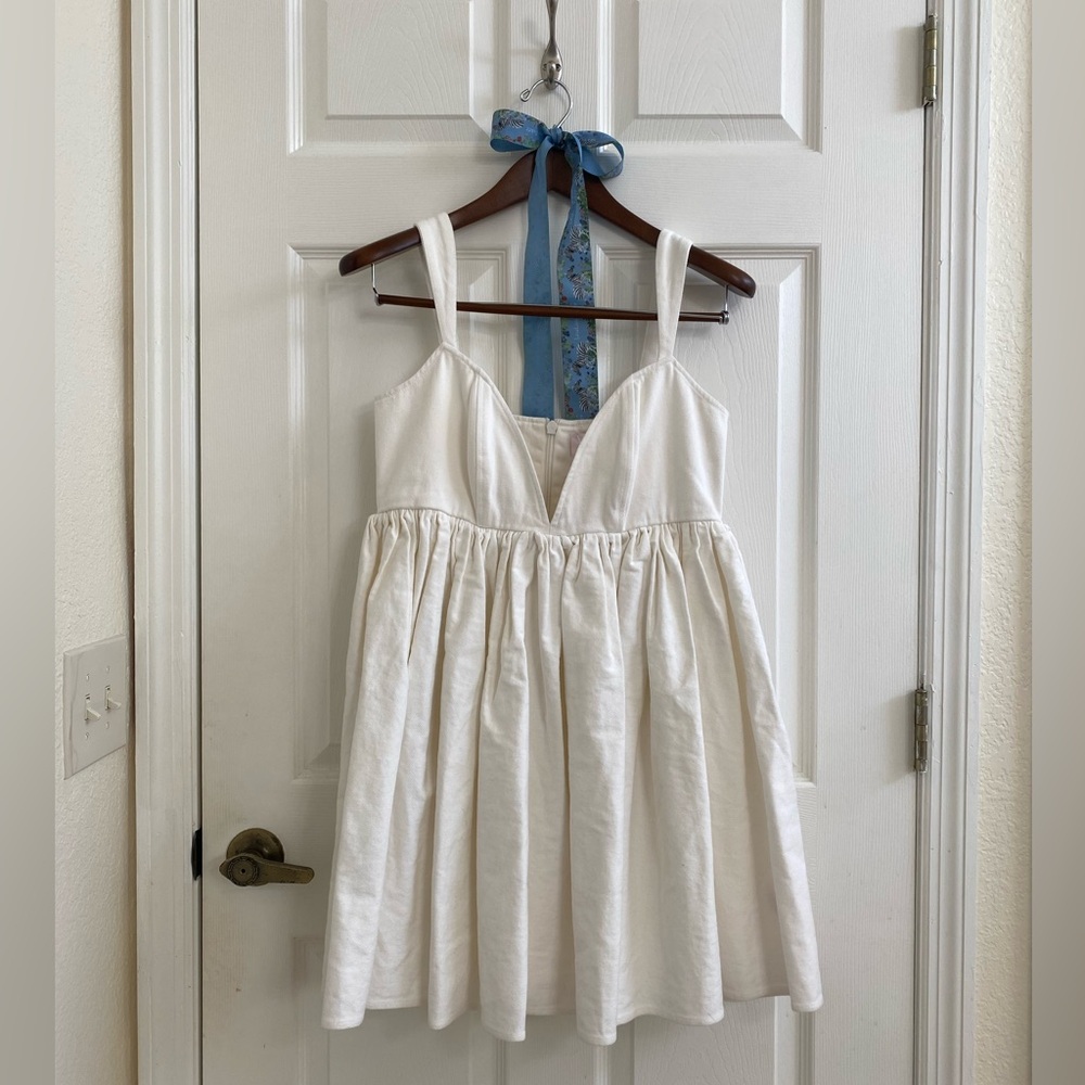 NWT RARE Selkie denim dress ivory size M